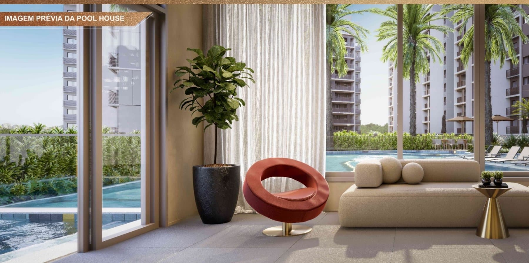 Imagem previa da pool house do WE Barra by Living com vista para piscina